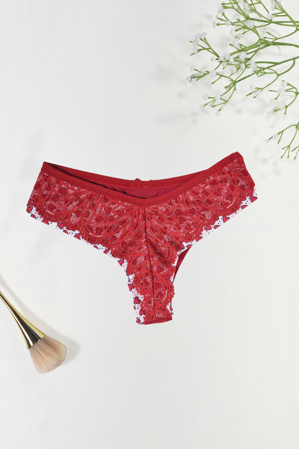 Calcinha Fio Duplo Estampado com em Branco – Doce Malícia