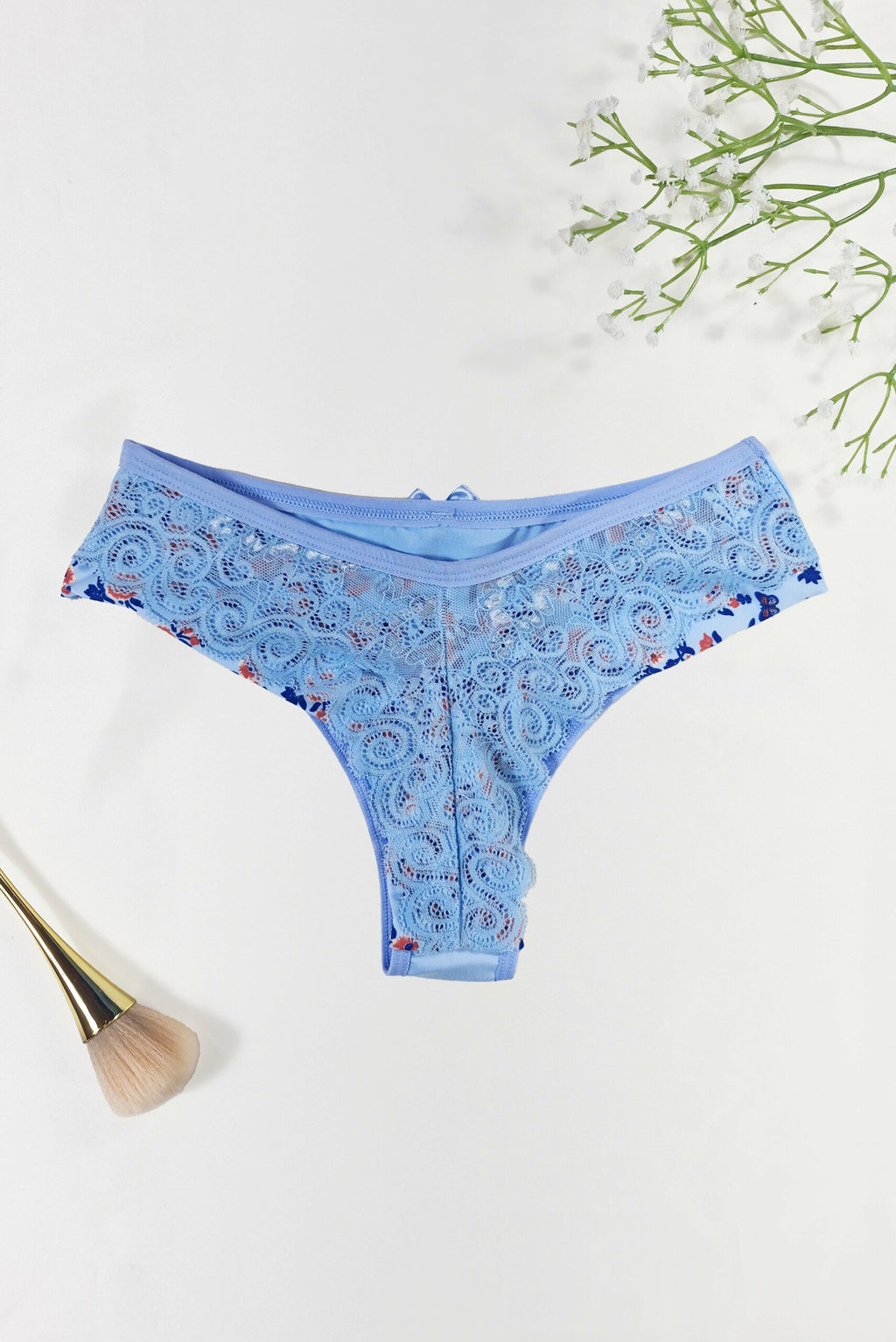 Calcinha Fio Duplo Estampado com em Branco – Doce Malícia