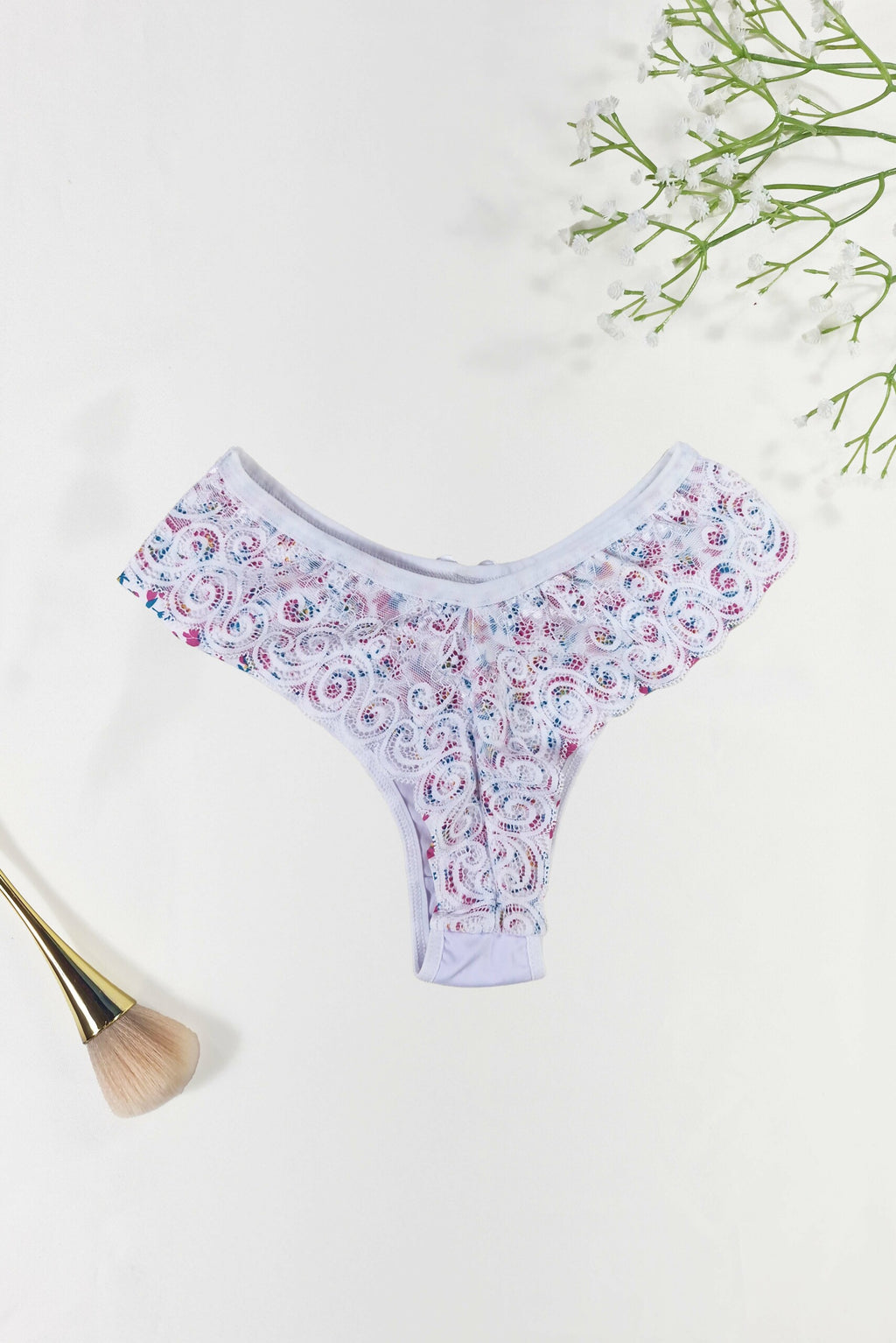 Calcinha Fio Duplo Estampado com em Branco – Doce Malícia