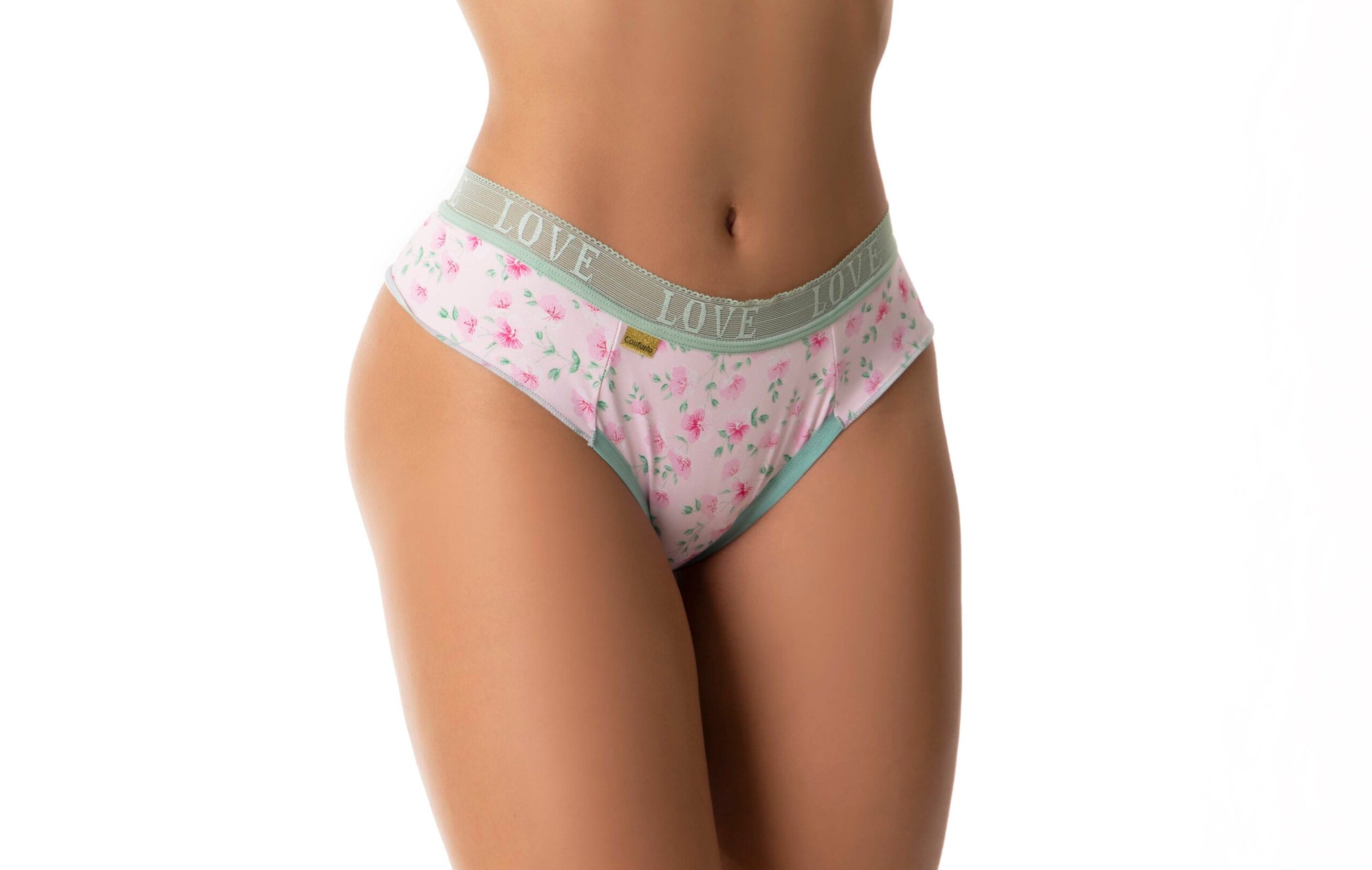 Calcinha Fio Estampada com Renda em azul-Marinho – Doce Malícia