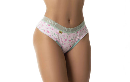 Calcinha Fio Estampada com Renda em azul-Marinho – Doce Malícia