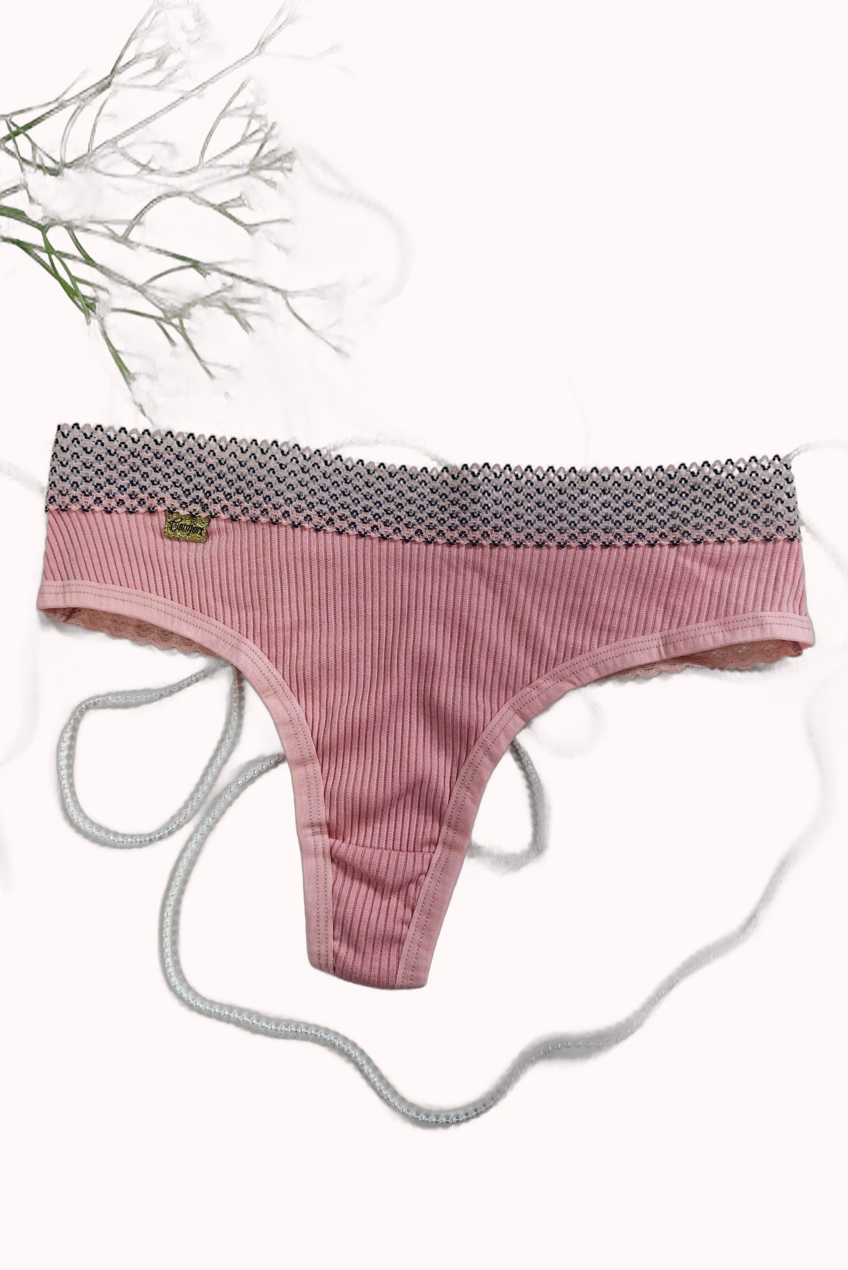 Calcinha Fio Sexy Canelado com Renda – Doce Malícia