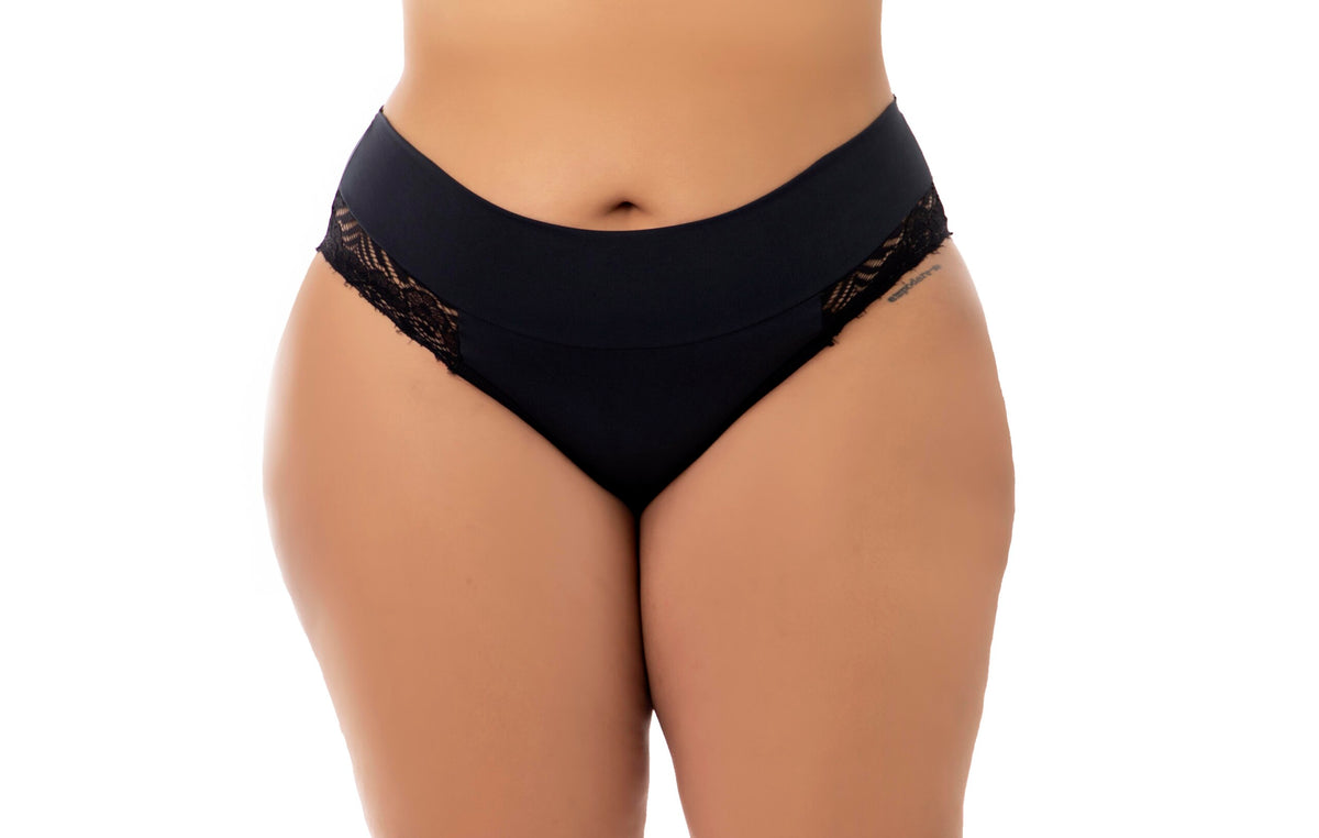 Calcinha Plus Size com Renda em Branco – Doce Malícia