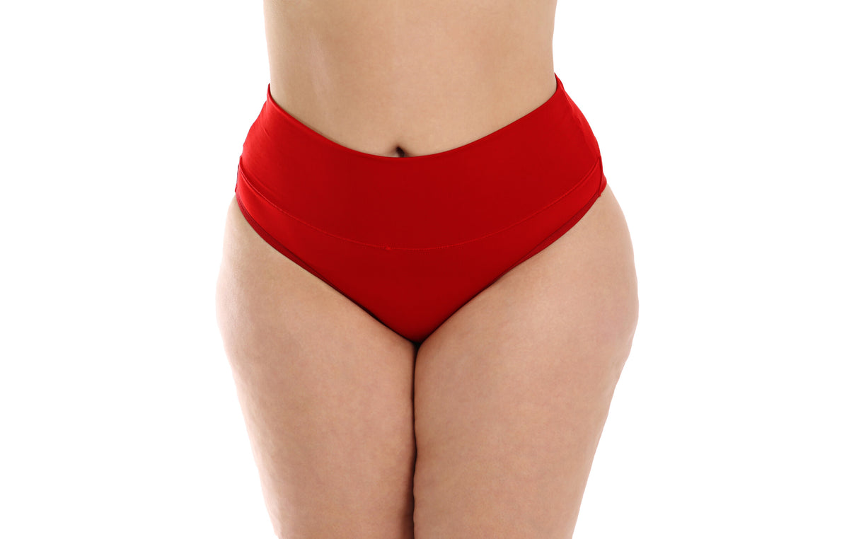 Calcinha Plus Size cintura alta em azul-Marinho – Doce Malícia