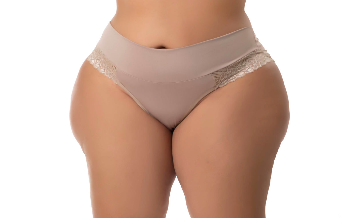 Calcinha Plus Size com Renda em Branco – Doce Malícia