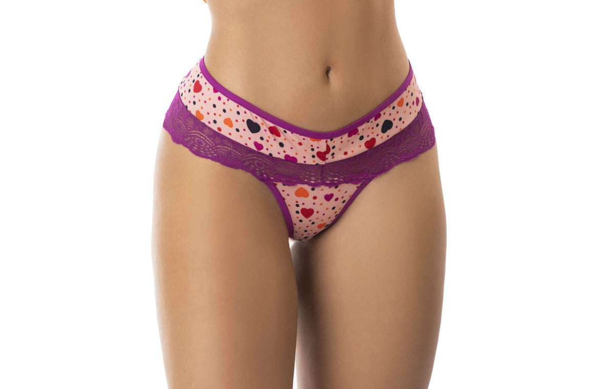 Calcinha em Suede Estampada com Renda em azul-Marinho – Doce Malícia
