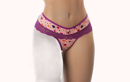 Calcinha em Suede Estampada com Renda – Doce Malícia