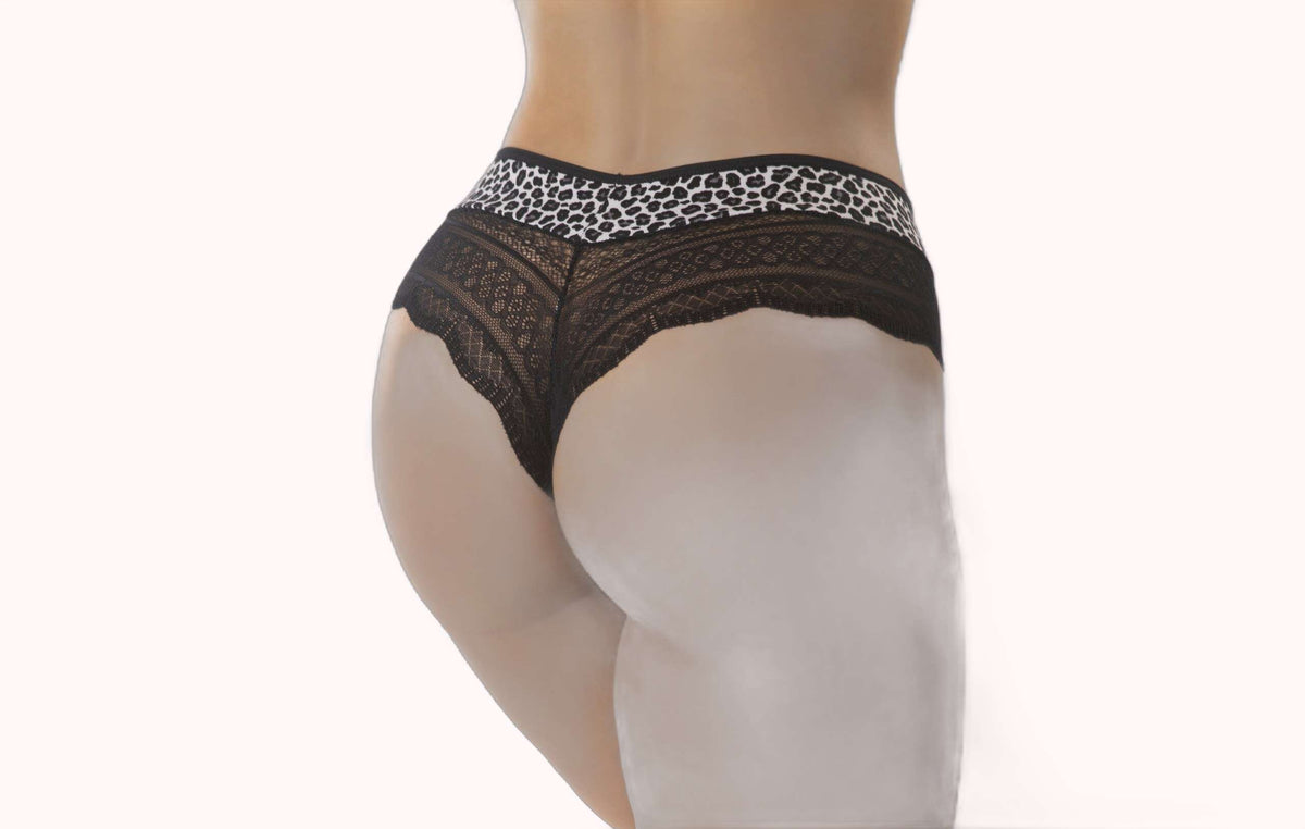 Calcinha em Suede Estampada com Renda – Doce Malícia