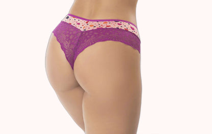 Calcinha em Suede Estampada com Renda – Doce Malícia