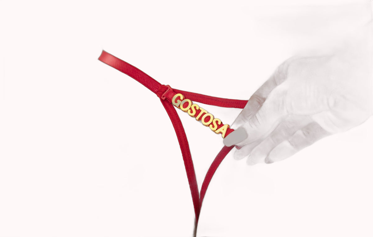 Calcinha de Tule com Regulagem e Frase Personalizável – Cibele – Rubi – Tamanho M – Doce Malícia