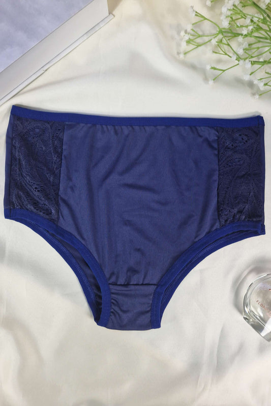 Calçola Microfibra com Renda Lateral em azul-Marinho – Doce Malícia
