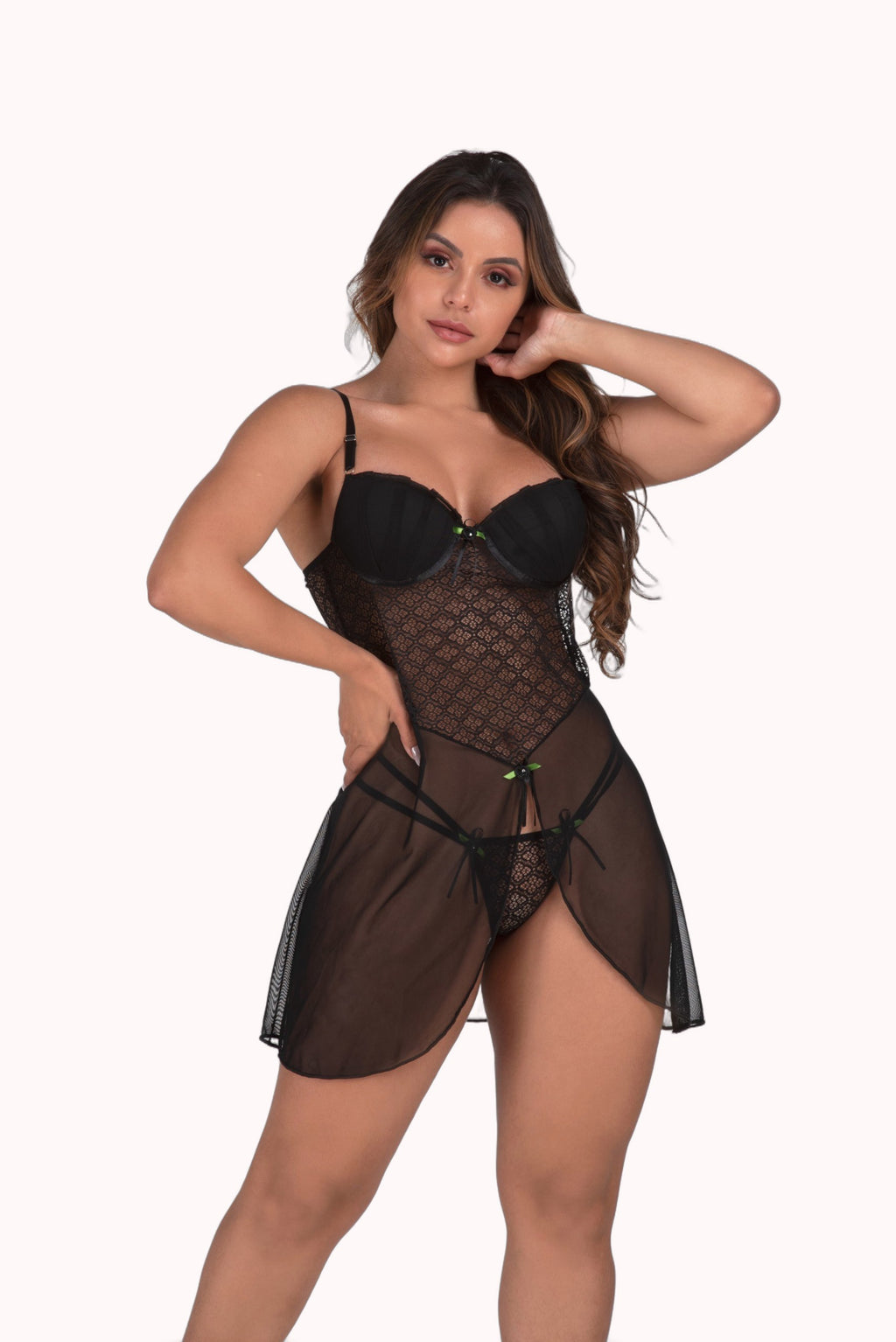Camisola de Bojo em Tule com Calcinha – Doce Malícia