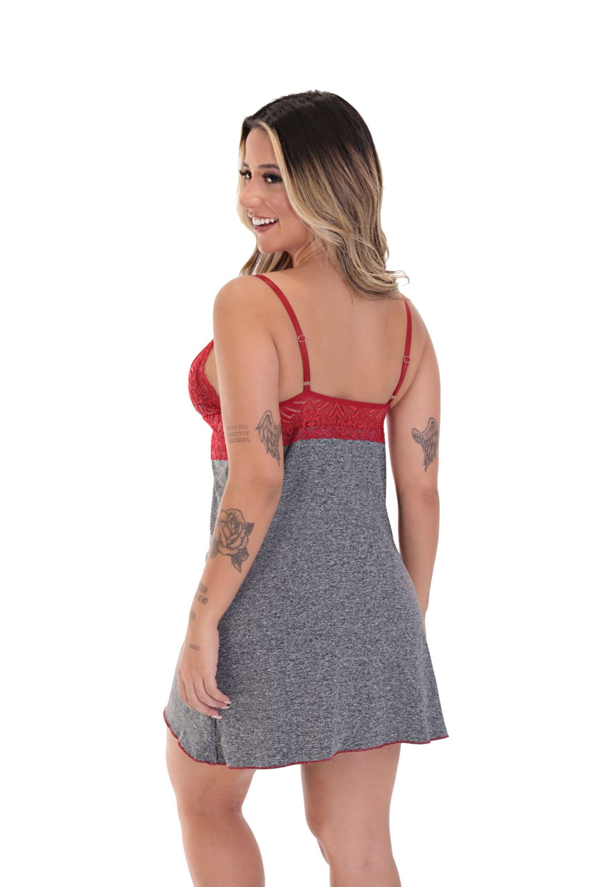 Camisola em mescla com renda em Branco – Doce Malícia