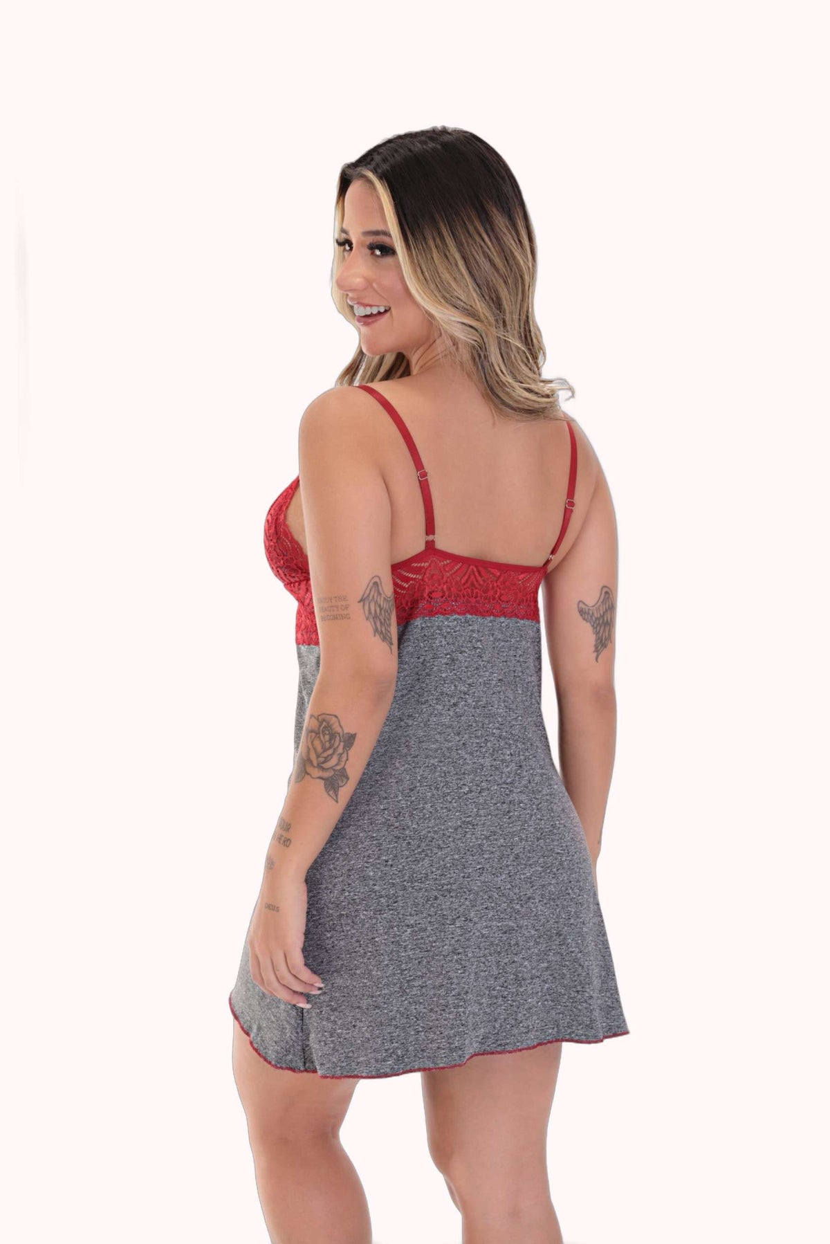 Camisola em mescla com renda – Doce Malícia