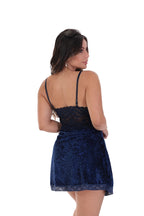 Camisola em renda e veludo em Preto – Doce Malícia