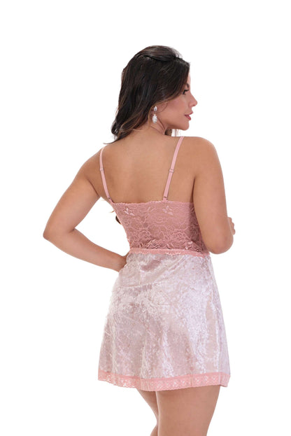 Camisola em renda e veludo em Preto – Doce Malícia