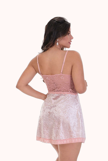 Camisola em renda e veludo – Doce Malícia