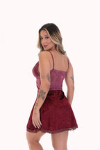 Camisola em renda e veludo – Doce Malícia