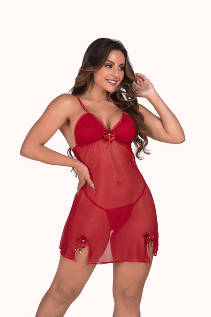 Camisola em tule com calcinha – Doce Malícia