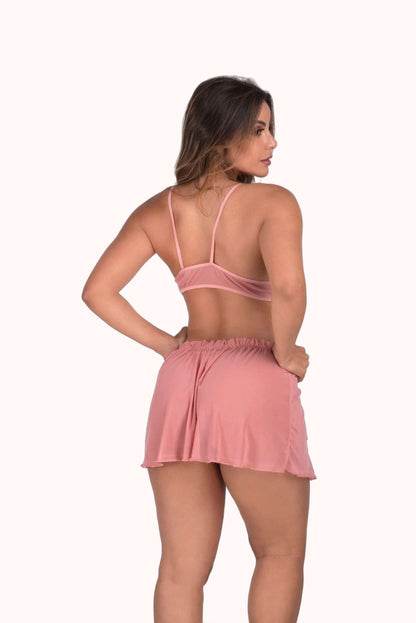 Camisola em tule com calcinha – Doce Malícia