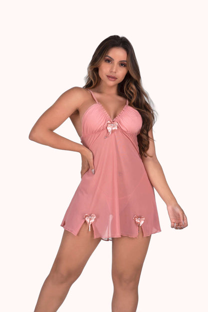 Camisola em tule com calcinha – Doce Malícia