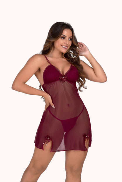 Camisola em tule com calcinha – Doce Malícia