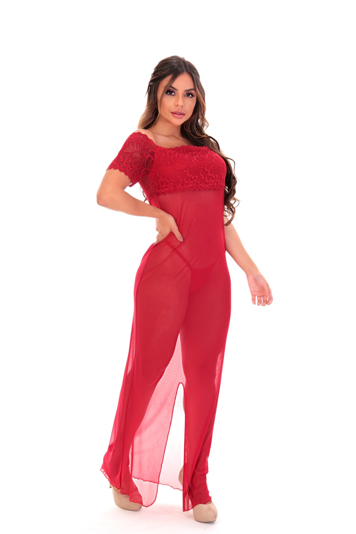 Camisola longa em tule em Branco – Doce Malícia