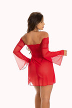 Camisola em Renda com Bojo e Calcinha – Doce Malícia