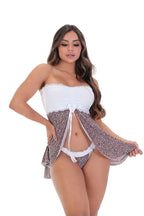 Camisola sexy com calcinha em Branco – Doce Malícia