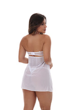 Camisola tomara que caia e tule em Branco – Doce Malícia
