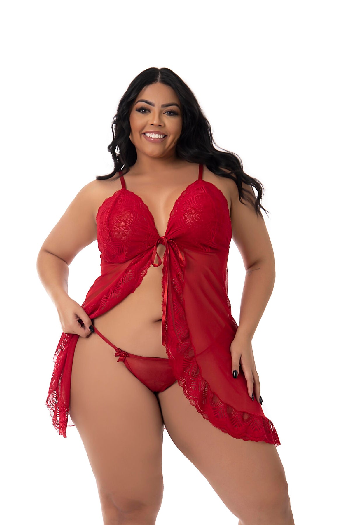 Camisola Aberta Plus Size em em Branco – Doce Malícia
