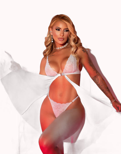 Camisola Sensual de Tule com Abertura – Doce Malícia