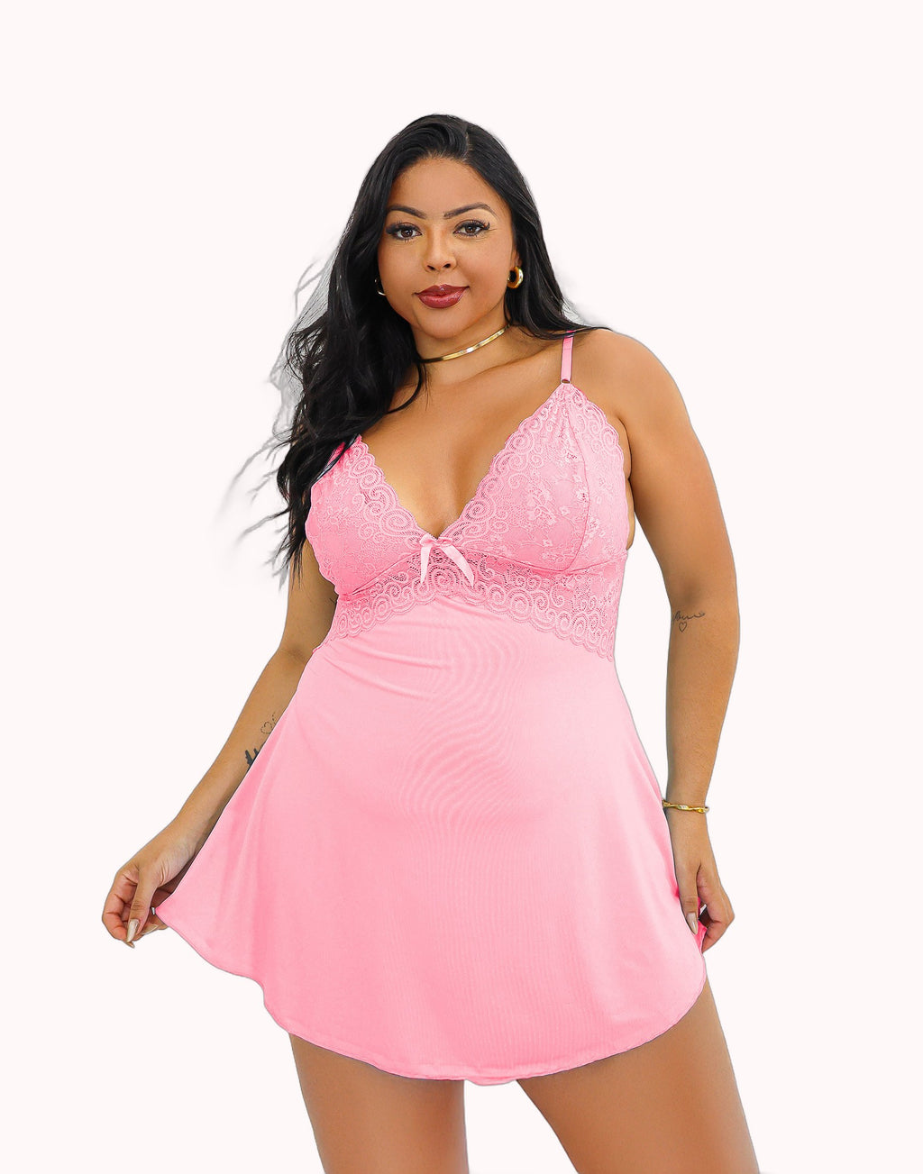 Camisola Bailarina Costa Nua com Calcinha Plus Size – Doce Malícia