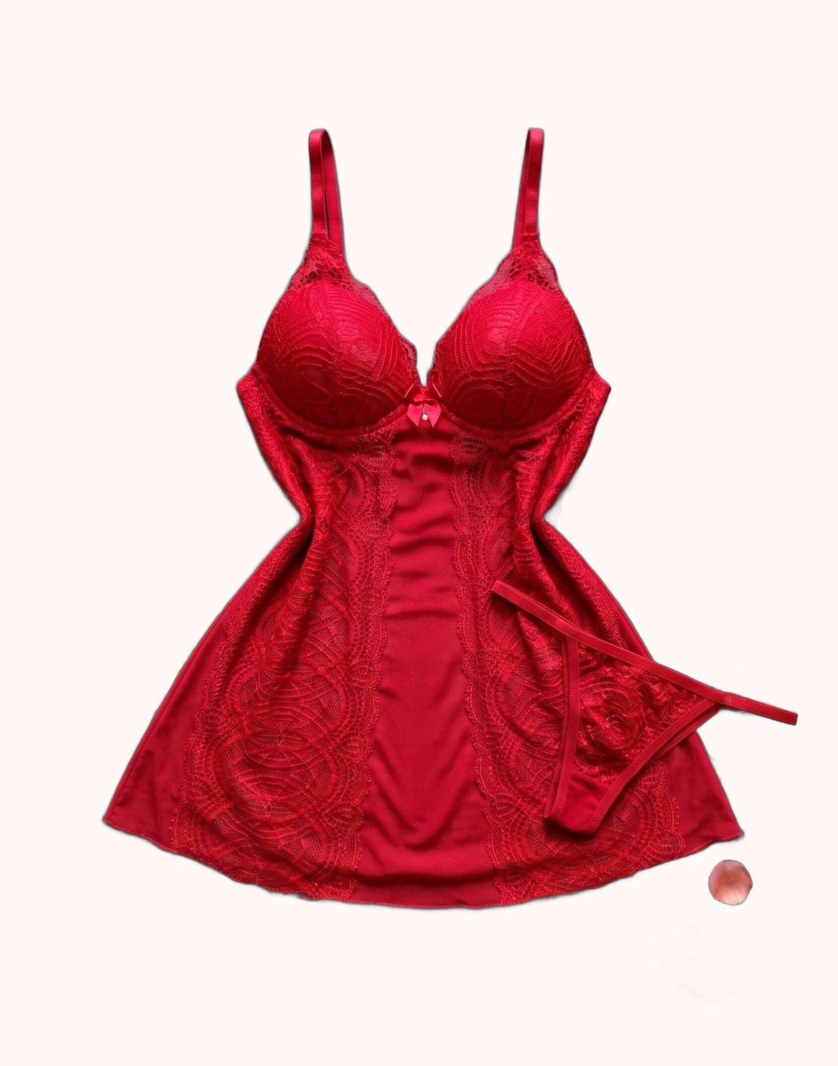 Camisola de Bojo Tule e Renda com Calcinha – Doce Malícia