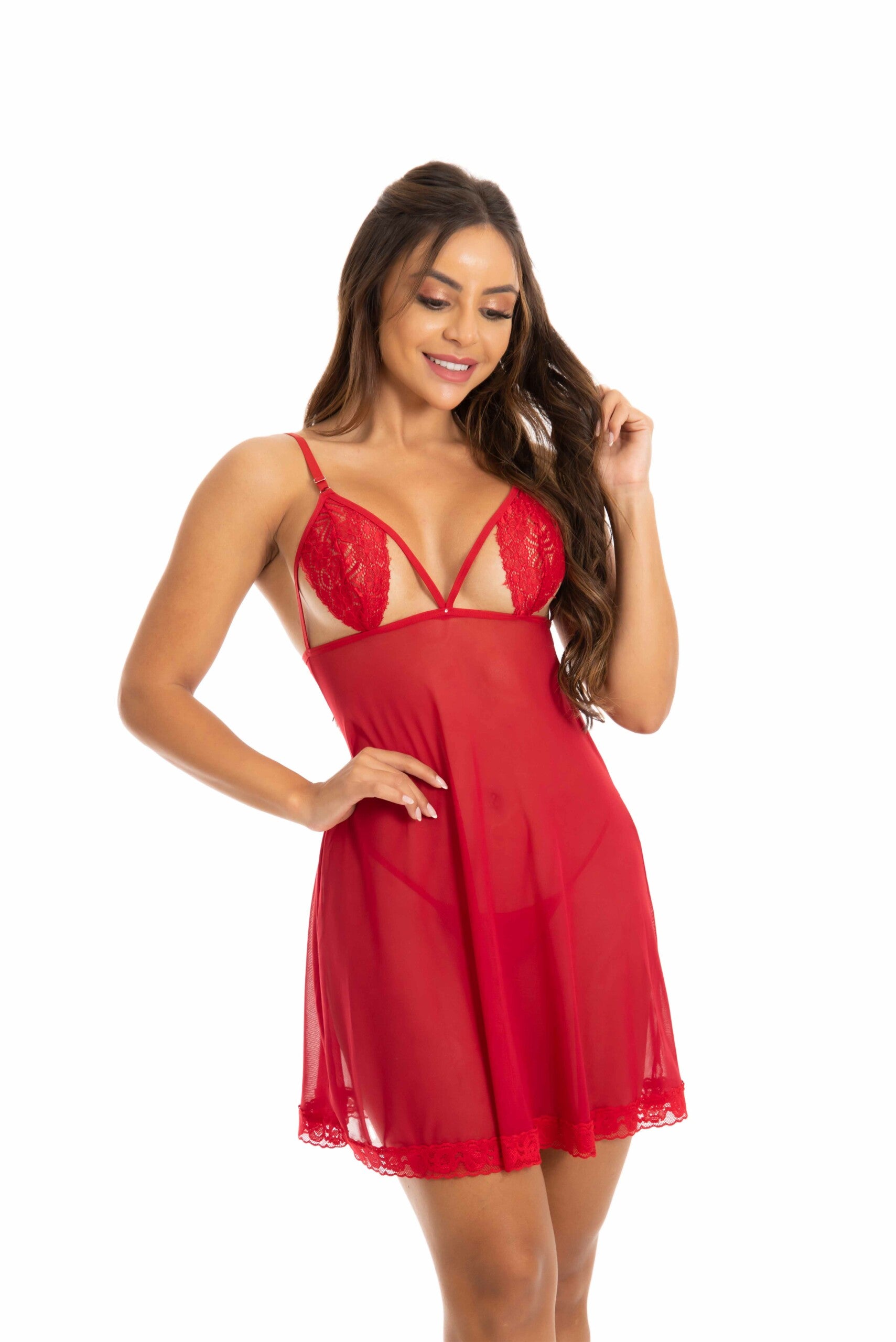 Camisola com Renda em azul-Marinho – Doce Malícia