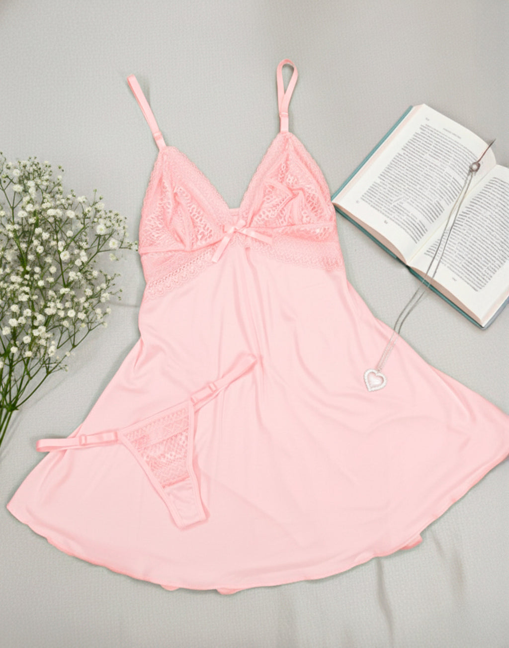 Camisola Bailarina Costas Abertas com Calcinha em Branco – Doce Malícia