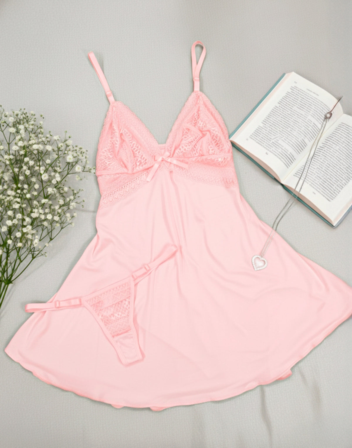 Camisola Bailarina Costas Abertas com Calcinha em Branco – Doce Malícia