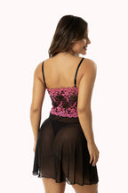 Camisola de Bojo com Tule Bordado Bicolor – Doce Malícia