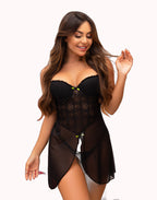 Camisola de Bojo em Tule com Calcinha – Doce Malícia