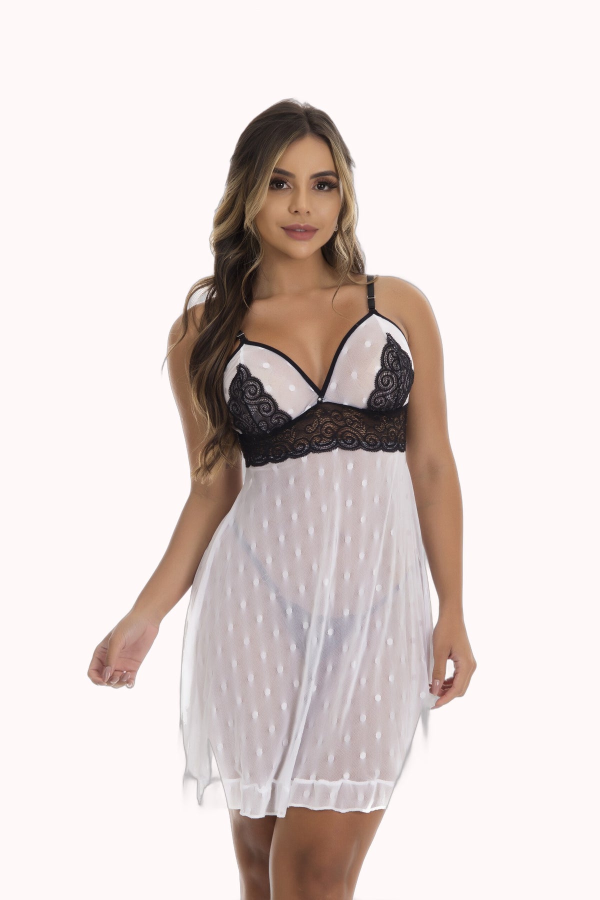 Camisola de Renda com Tule – Doce Malícia