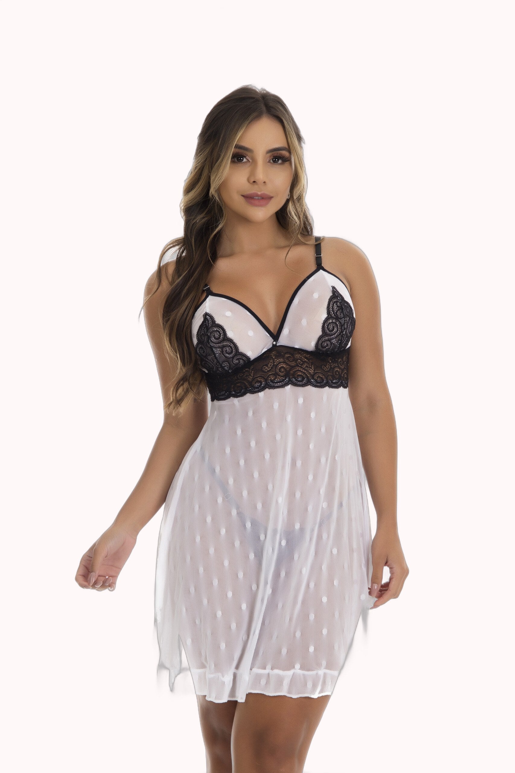 Camisola de Renda com Tule – Doce Malícia