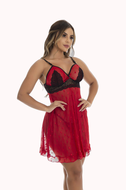 Camisola de Renda com Tule – Doce Malícia