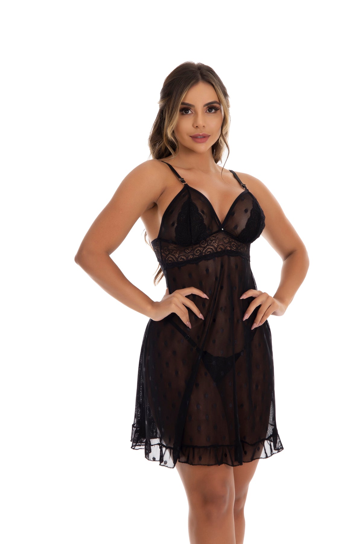 Camisola de Renda com Tule em Branco – Doce Malícia