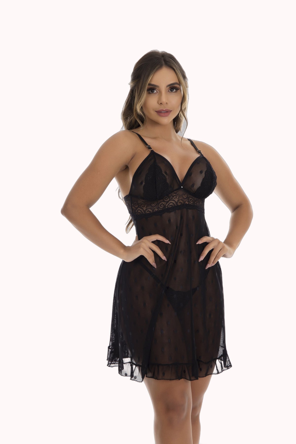 Camisola de Renda com Tule – Doce Malícia