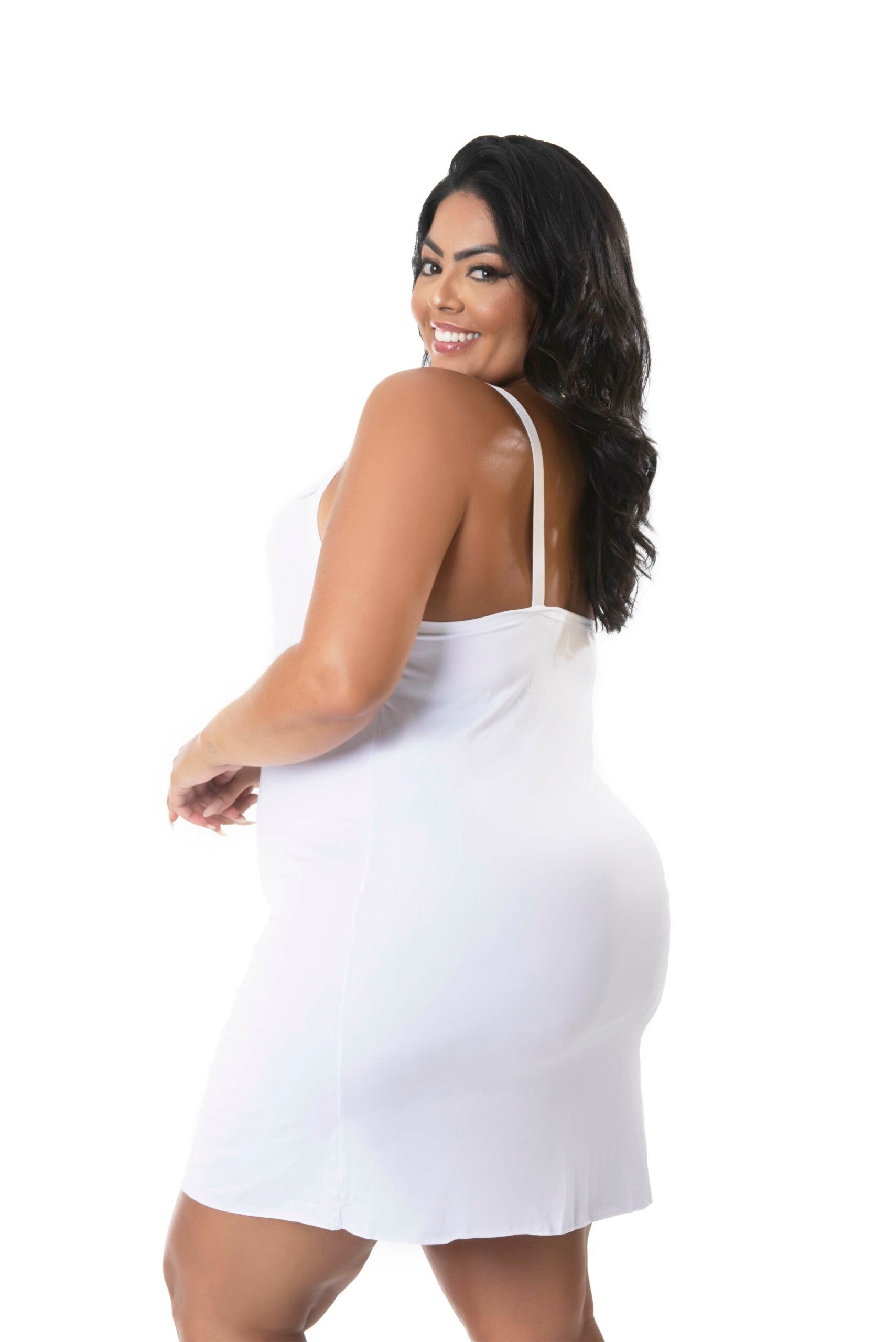 Camisola em microfibra rendada em azul – Doce Malícia