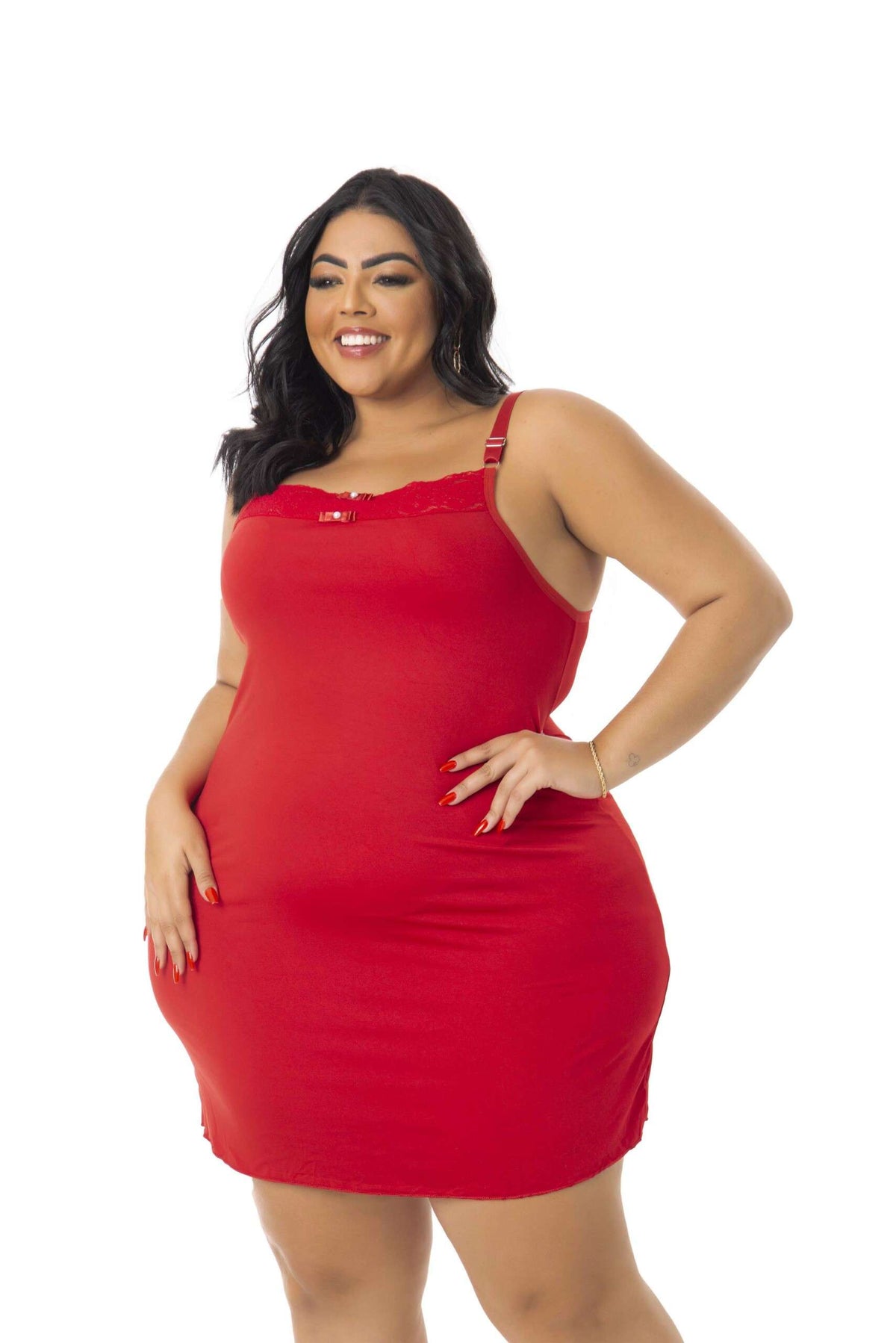 Camisola em microfibra rendada em azul – Doce Malícia