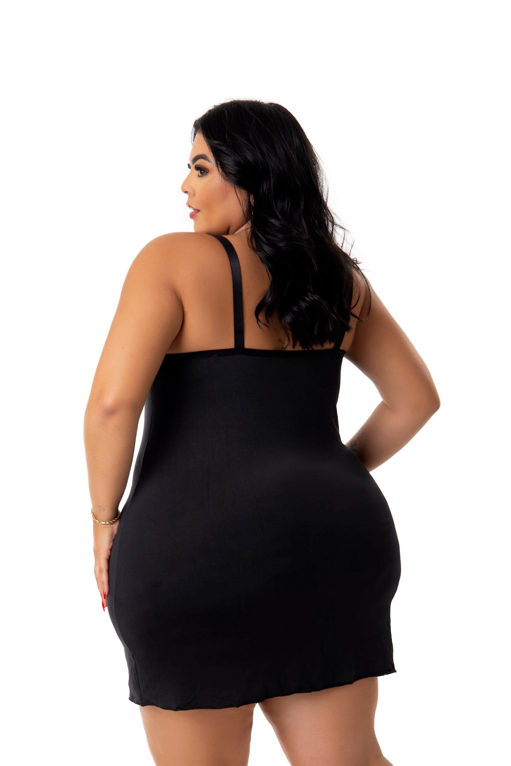 Camisola em microfibra rendada em azul – Doce Malícia