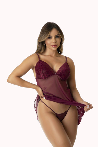 Camisola em Tule com Calcinha – Doce Malícia