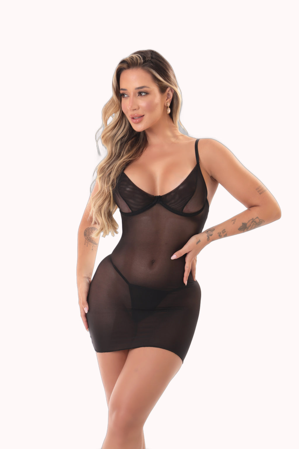 Camisola Sensual em Tule Trançada nas Costas – Doce Malícia