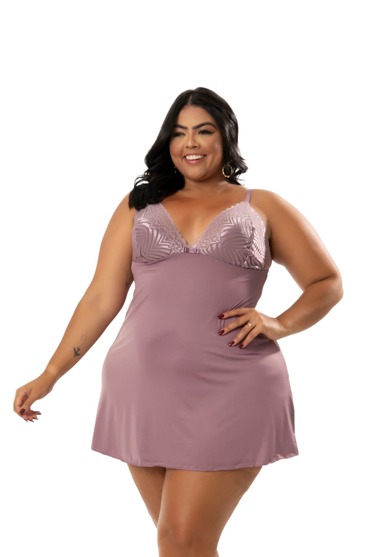 Camisola Plus Size em Branco – Doce Malícia